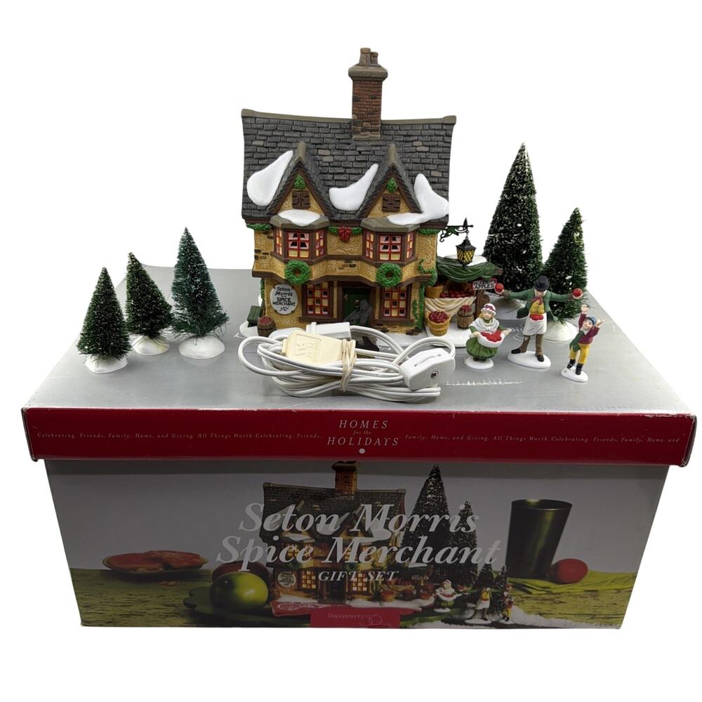 Dept 56 Dickens Village Seton Morris Spice Merchant Gift Set 1993 w/ Box